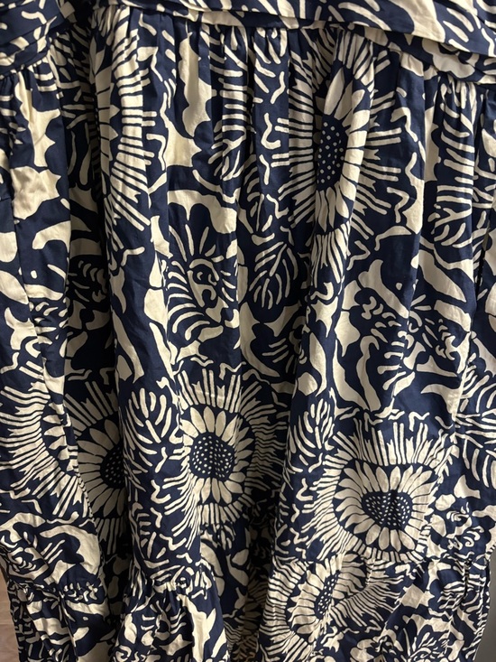 New Anthropologie Forever That Girl blue + white flounced floral midi dress xl - Picture 8 of 8